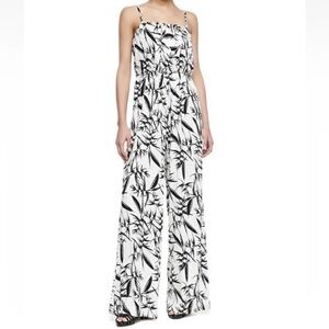 Black and White Floral Jumpsuit